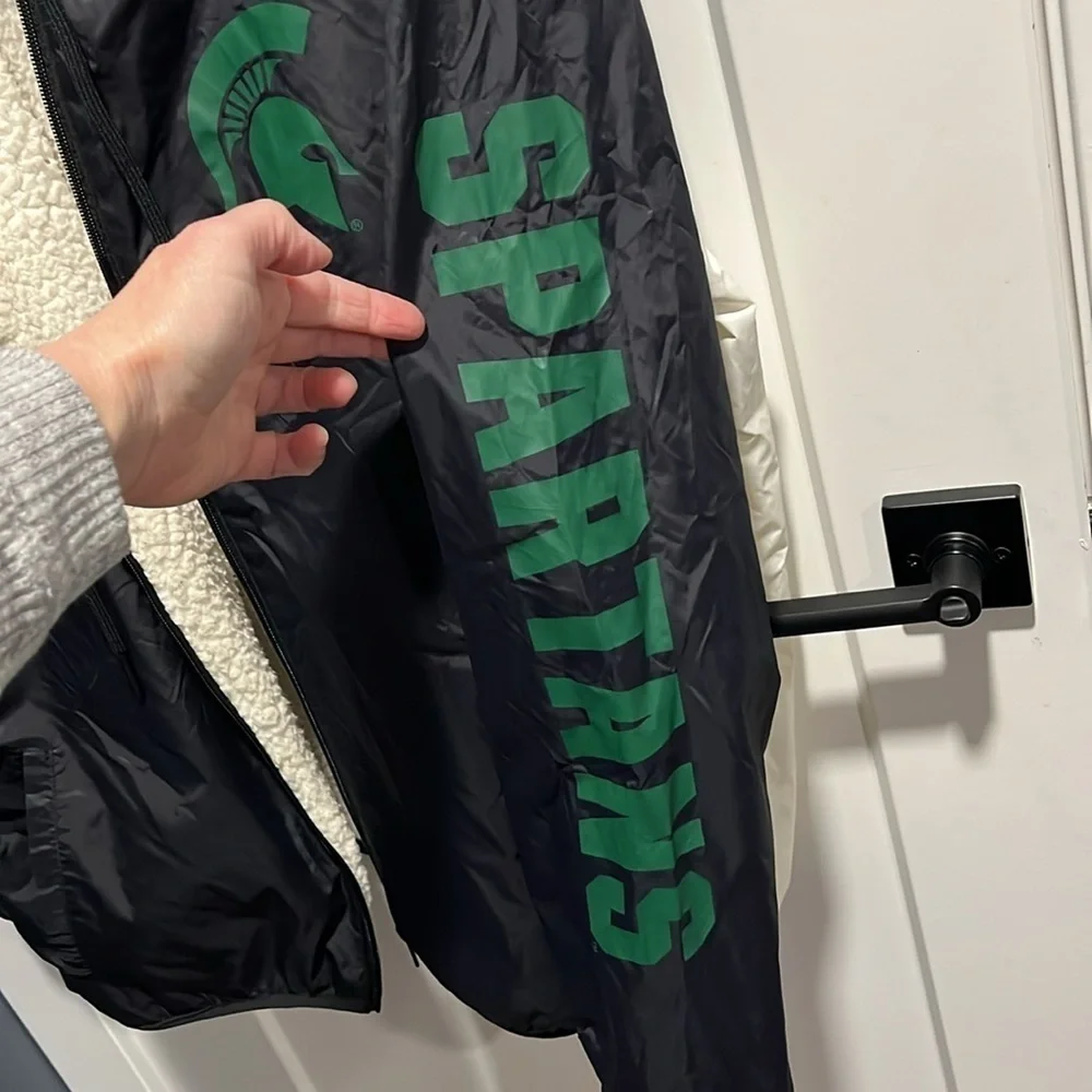 Victoria Secret PINK MSU Spartans Sherpa Lined Jacket